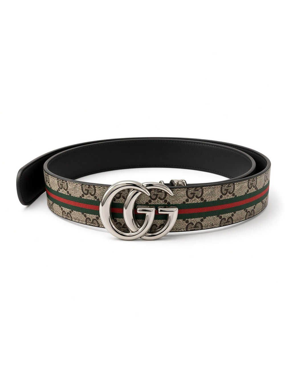 Brand New !!supreme Web Stripe Men's Belt in Beige/Green/Red
